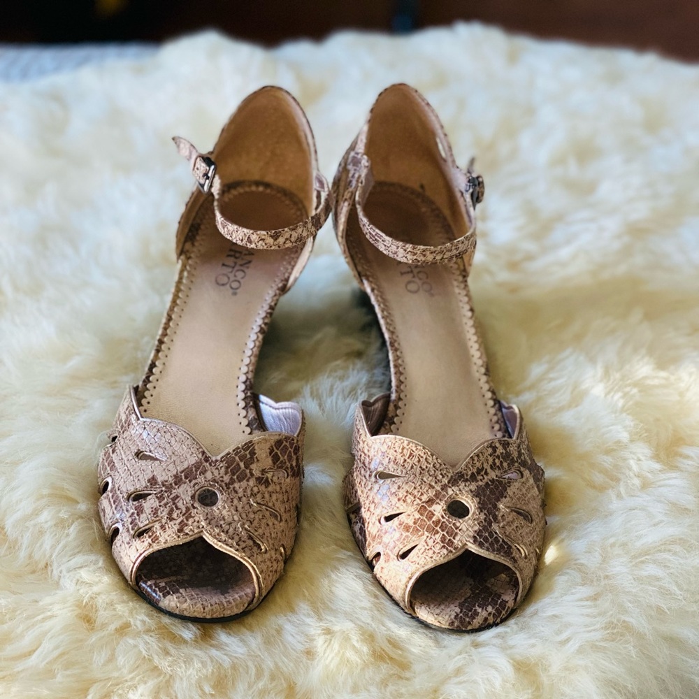 Franco Sarto Pink Python Wedges